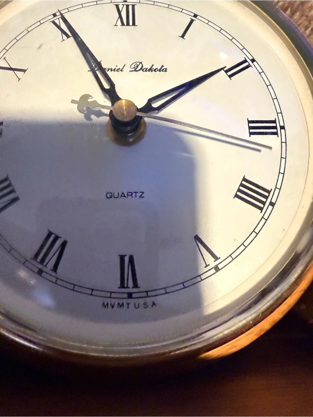 Gold and Wood Mantel Clock - Classic Roman Dial